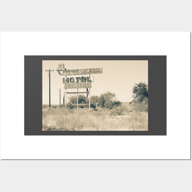 Weathered memoir Whiting Bros Motel sign along Route 66 Wall Art by brians101